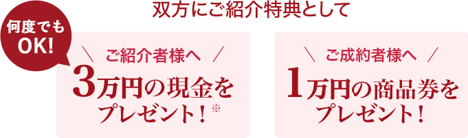 REDSのご紹介制度ご成約特典