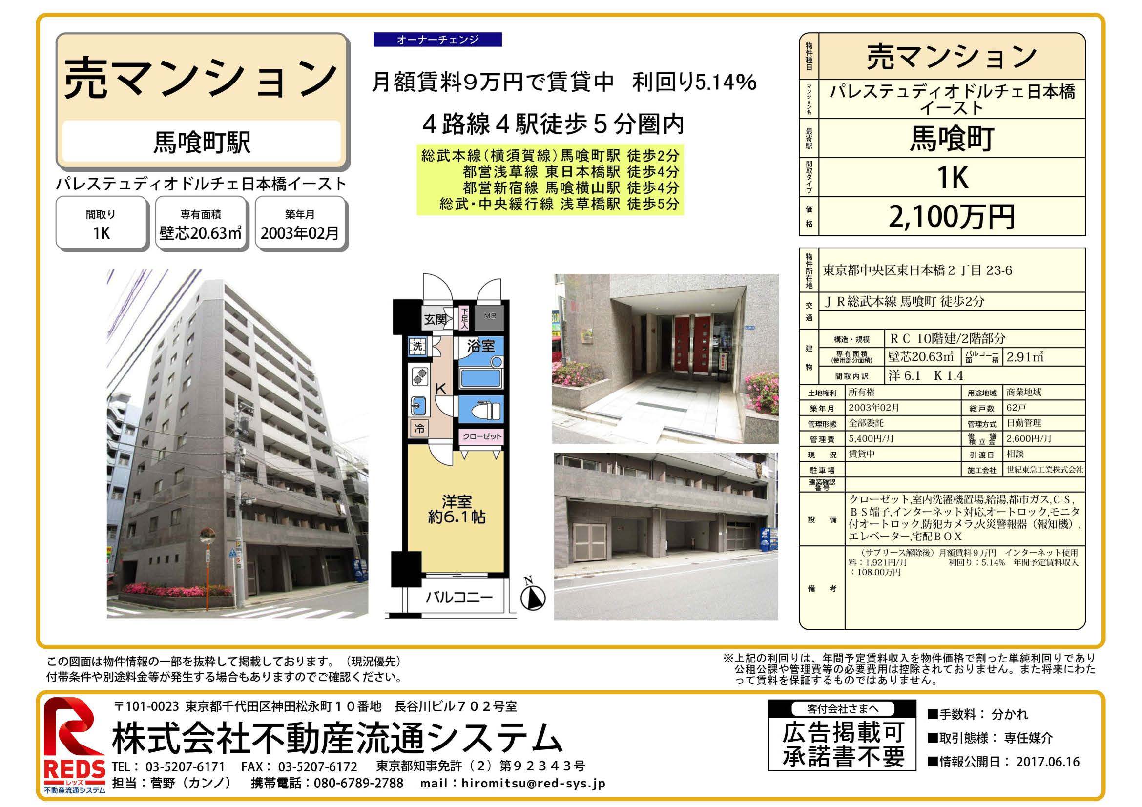 パレステュディオドルチェ日本橋イースト販売図面